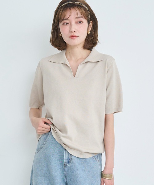 ポロシャツ ポロ スキッパーポロニット レディース : ZOZOTOWN Yahoo
