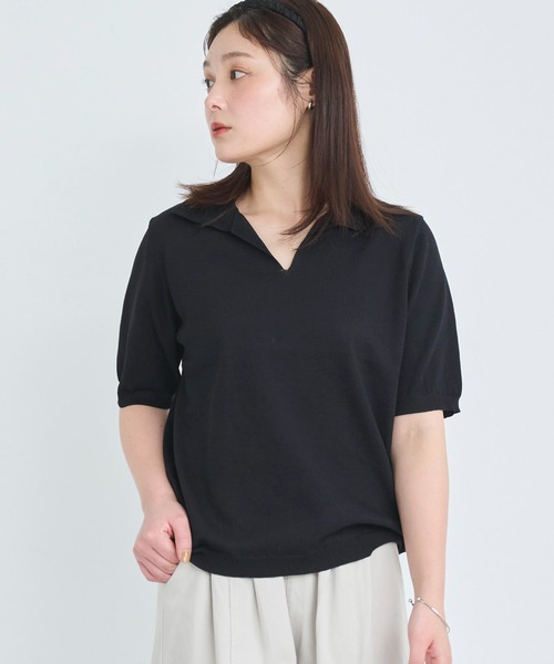 ポロシャツ ポロ スキッパーポロニット レディース : ZOZOTOWN Yahoo