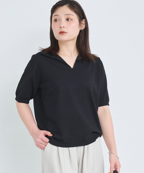 ポロシャツ ポロ スキッパーポロニット レディース : ZOZOTOWN Yahoo