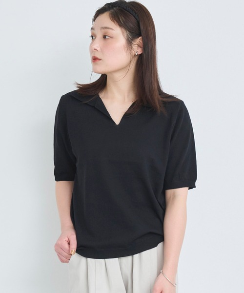 ポロシャツ ポロ スキッパーポロニット レディース : ZOZOTOWN Yahoo