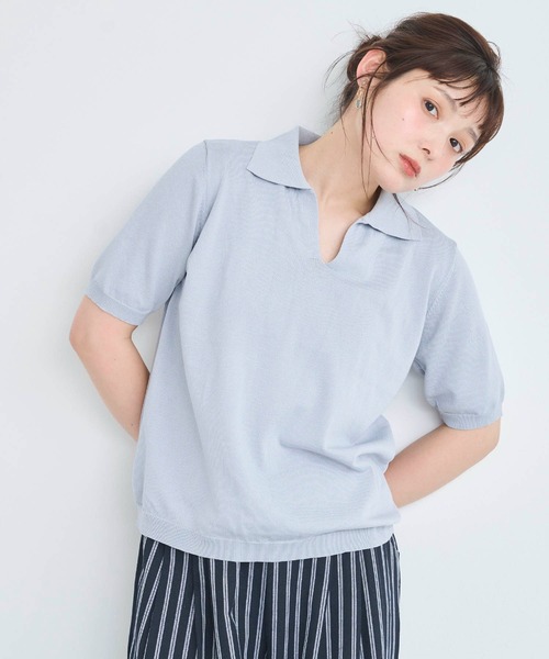 ポロシャツ ポロ スキッパーポロニット レディース : ZOZOTOWN Yahoo