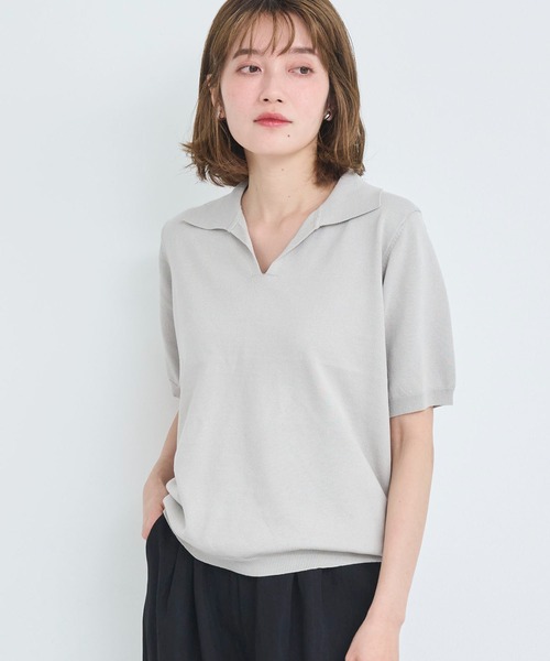 ポロシャツ ポロ スキッパーポロニット レディース : ZOZOTOWN Yahoo