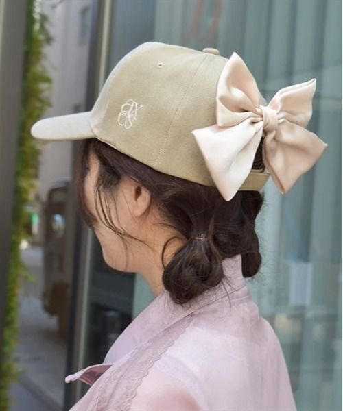 axes femme（アクシーズ ファム） キャップ 帽子 ロゴ刺繍バックリボン