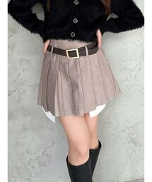 RESEXXY（リゼクシー） スカート ローウエストベルトプリーツミニ