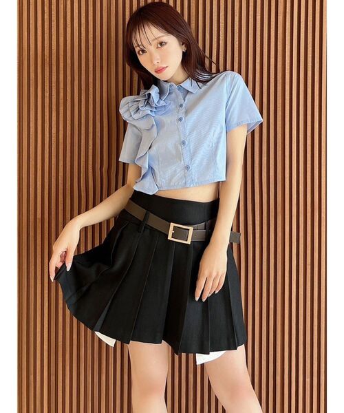 RESEXXY（リゼクシー） スカート ローウエストベルトプリーツミニ