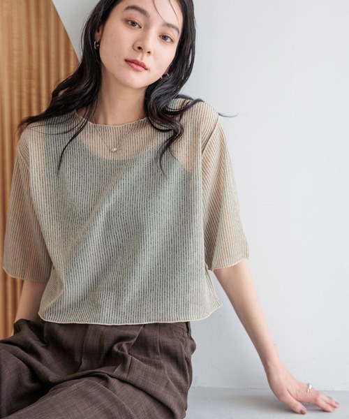 tシャツ シアーラッセルカットトップス / Sheer Russel Cut Tops レディース LOWRYS FARM tシャツ シアーラッセル5S 492104 レディース