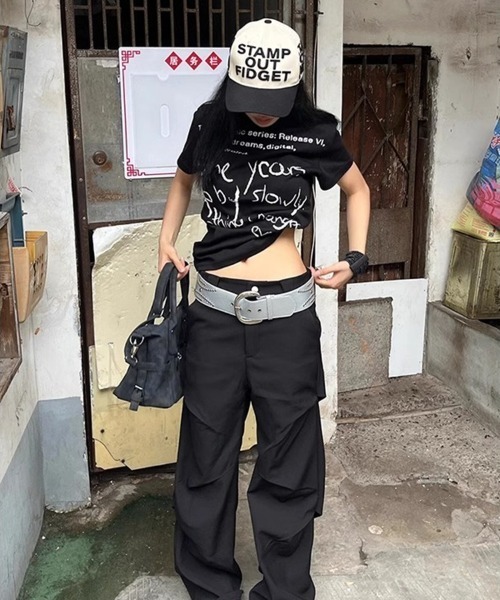 韓国 ストリート Tシャツ ロゴ プリント ロゴ プリント 古着風 Tシャツ 韓国ファッション 韓国ストリート