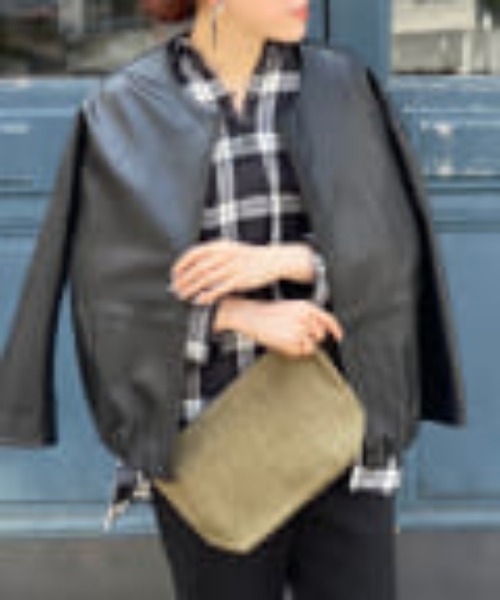 BEARDSLEY   レザージャケット ベージュ BEARDSLEY（ビアズリー） レザーブルゾン 1 ベージュ レディース