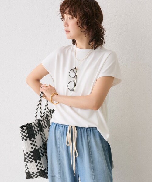 tシャツ 「しわになりにくい」カットジョーゼットフレンチプルオーバー レディース
