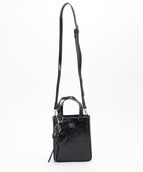 グッチ クレストハートチャーム スタッズ レザー トートバッグ ショルダー 黒 Lace Ladies（レースレディース） ショルダーストラップ ショルダー