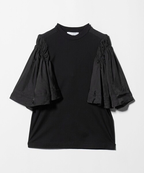 tシャツ 「TOGA PULLA」ギャザー スリーブ ドッキング Tシャツ レディース TOGA PULLA tシャツ 「TOGA PULLA」ギャザー スリーブ