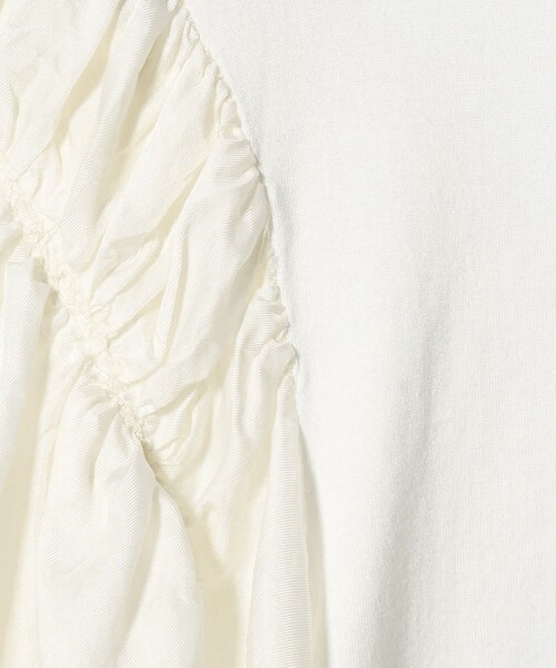 tシャツ 「TOGA PULLA」ギャザー スリーブ ドッキング Tシャツ レディース TOGA PULLA tシャツ 「TOGA PULLA」ギャザー スリーブ