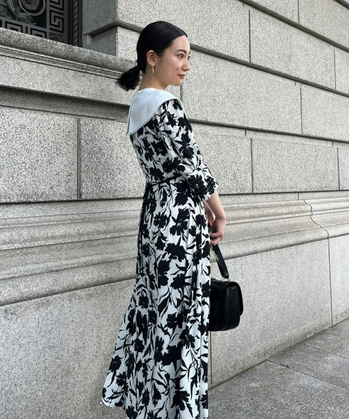 SNIDEL ソフトグリーン ドレープワンピース 長袖 SNIDEL ソフトグリーン ドレープワンピース 長袖 WEB限定カラー