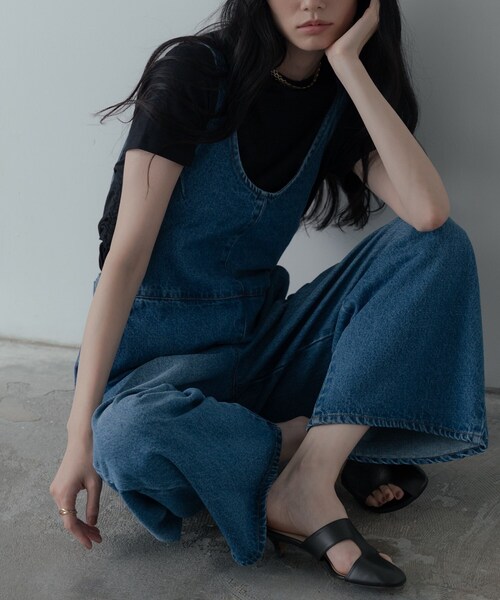 INDIVI GALLEST サロペット オーバーオール デニムサロペット