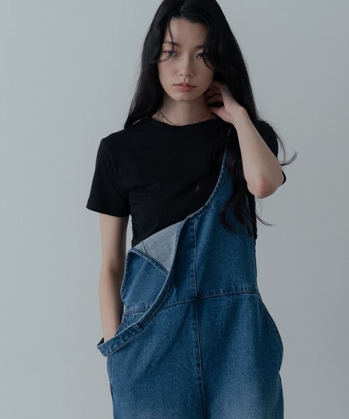 INDIVI GALLEST サロペット オーバーオール デニムサロペット