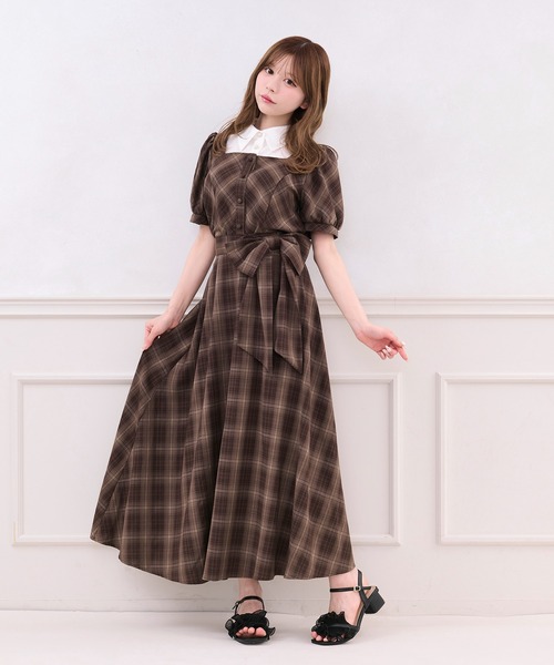 apres jour スカート 「セット着用可能」リボンロングスカート