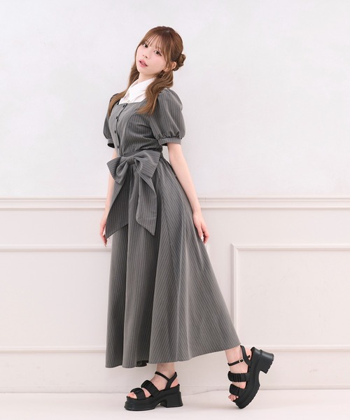 apres jour スカート 「セット着用可能」リボンロングスカート