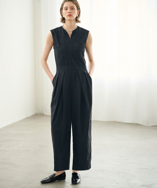 N.O.R.C オールインワン 撥水キーネックオールインワン「NYLON