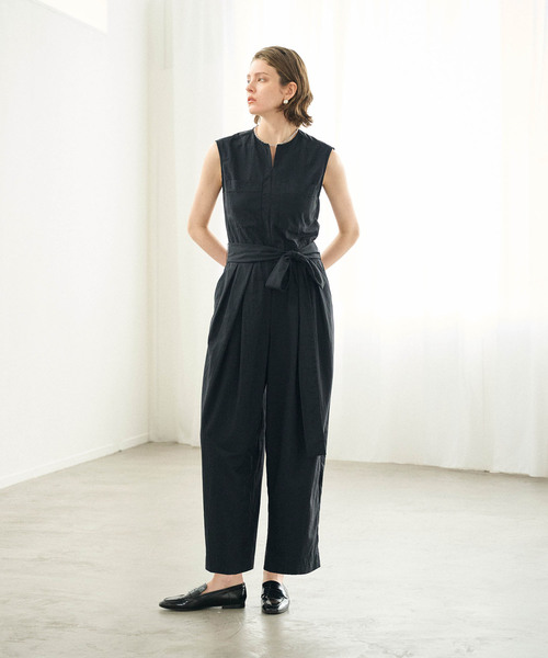 N.O.R.C オールインワン 撥水キーネックオールインワン「NYLON