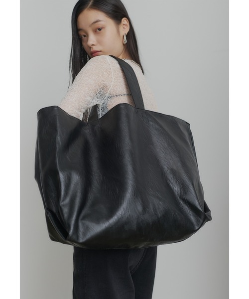 黒いレザー トートバッグ レザートート ブラック – HushTug