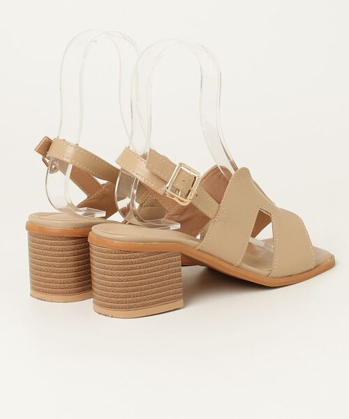 「IRADOWL」 「fashion」ヒールサンダル 38 ベージュ レディース_画像2