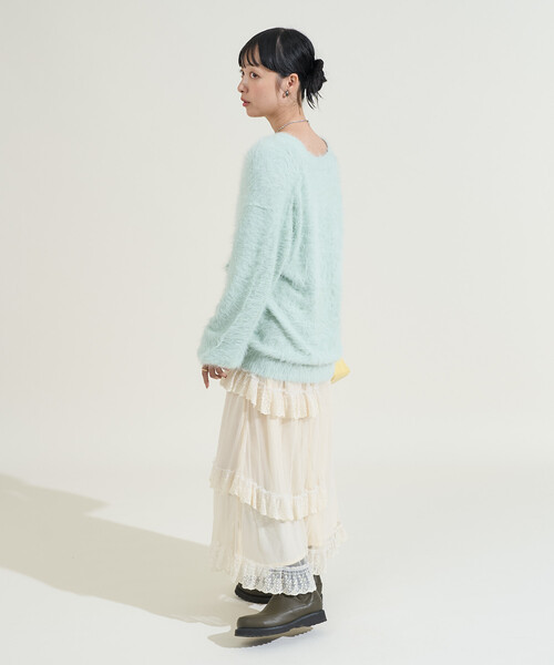 BRILLブリル モヘヤシャギーニットカーディガン【新品未使用