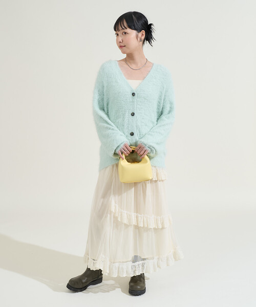 BRILLブリル モヘヤシャギーニットカーディガン【新品未使用 フリーサイズ】 FREAK'S STORE（フリークスストア） カーディガン 染めわけ シャギー