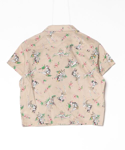 「X-girl」 半袖シャツ MEDIUM ベージュ レディース_画像2