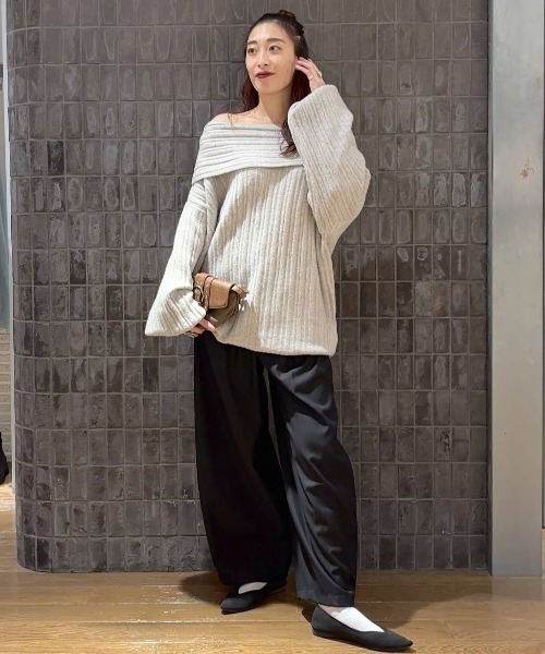 JEANASIS（ジーナシス） ニット セーター ランダムリブオフショルプル