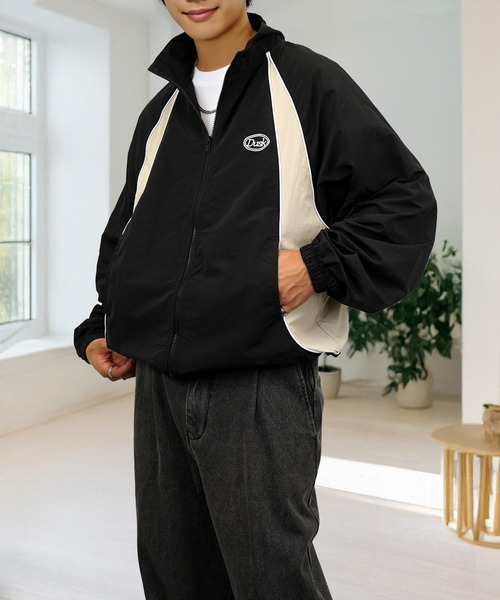 ナイロンジャケット ボリューム袖 タスランナイロン 短丈可 フルジップ