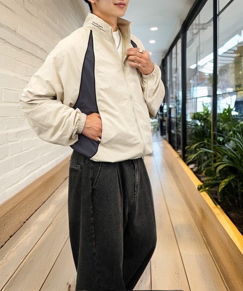 ナイロンジャケット ボリューム袖 タスランナイロン 短丈可 フルジップ