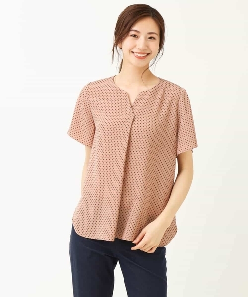 「MK MICHEL KLEIN」 半袖ブラウス 38 アイボリー レディース_画像2