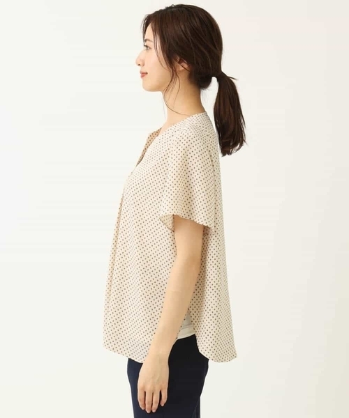 「MK MICHEL KLEIN」 半袖ブラウス 38 アイボリー レディース_画像4