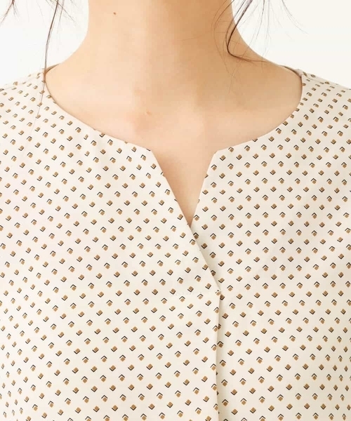 「MK MICHEL KLEIN」 半袖ブラウス 38 アイボリー レディース_画像6