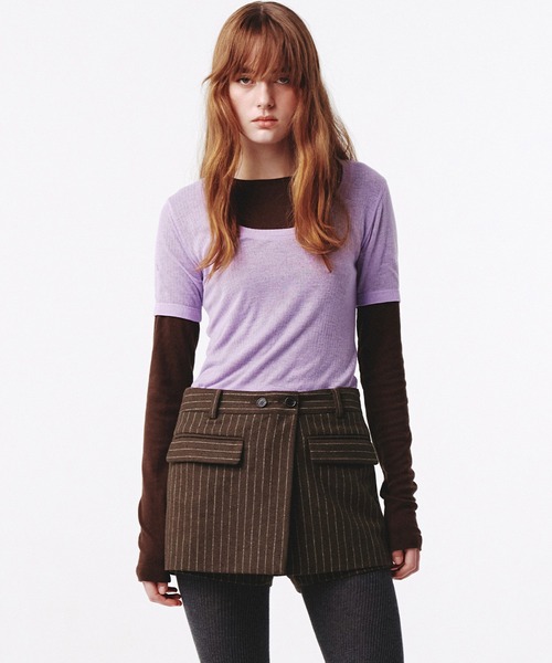 Kijun（キジュン） tシャツ Layered Jersey Top ショート丈 フェイク 