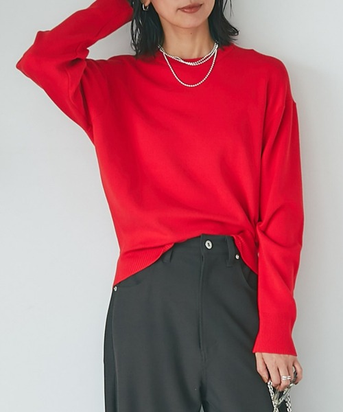 「RIVE DROITE」 長袖ニット FREE ネイビー レディース_画像2