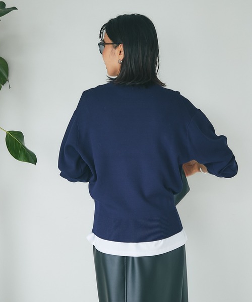 「RIVE DROITE」 長袖ニット FREE ネイビー レディース_画像9