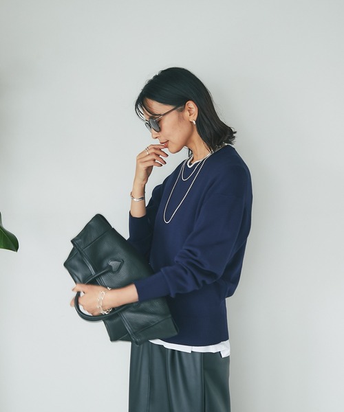 「RIVE DROITE」 長袖ニット FREE ネイビー レディース_画像10