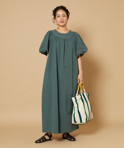 「Freada」 半袖ワンピース ONE SIZE レッド レディース_画像5