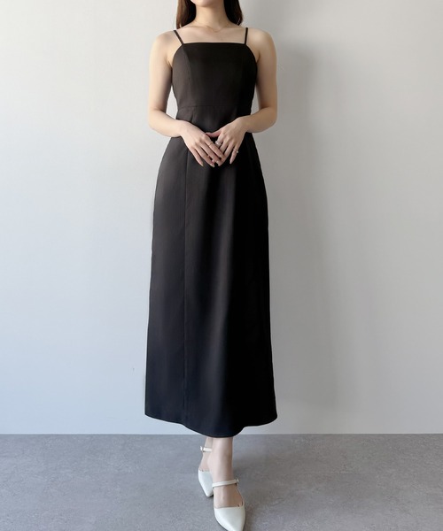 【BLACK】フリルチュールトップス * キャミワンピース(セットアイテム) BEAMS HEART（ビームス ハート）フリルチュールトップス × キャミ
