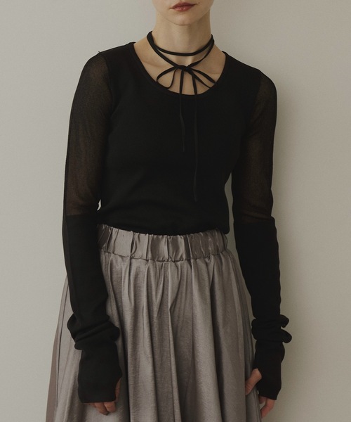 「VIOLETTA」 長袖ニット FREE ブルー レディース_画像6