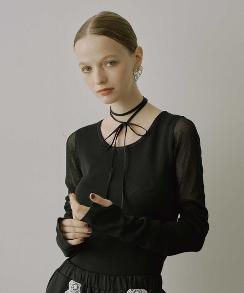 「VIOLETTA」 長袖ニット FREE ブルー レディース_画像7