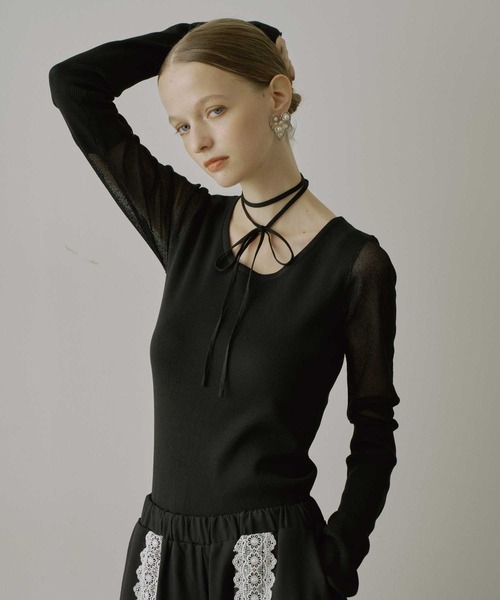 「VIOLETTA」 長袖ニット FREE ブルー レディース_画像9