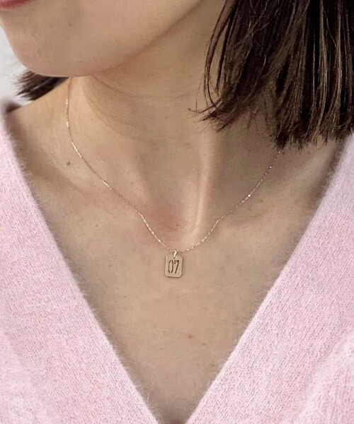 ネックレス 「grace grace/グラスグラス」10KイニシャルプレートNL-07 レディース_4