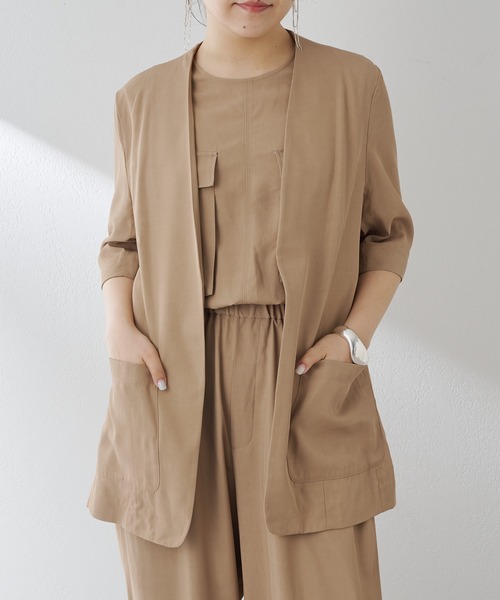 Whim Gazette（ウィム ガゼット） ノーカラージャケット FREE ベージュ