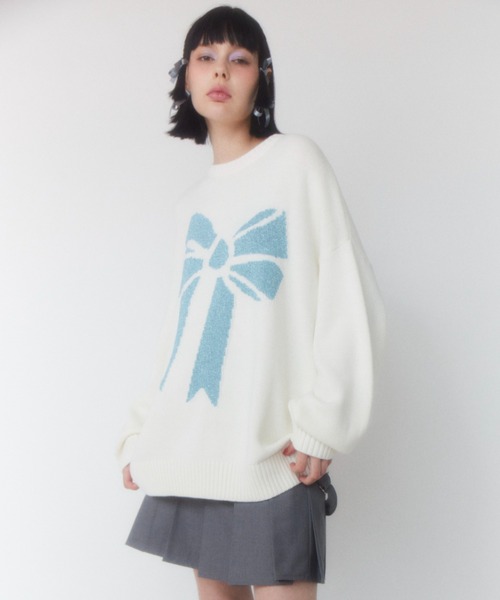 「Candy Stripper」 長袖ニット 2 オフホワイト レディース_画像4