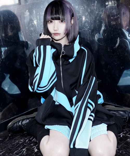 REFLEM（レフレム） ジップアップパーカー FREE ブラック×ブルー