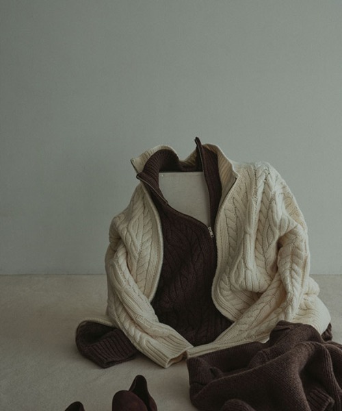 ETRE TOKYO（エトレトウキョウ） カーディガン ダブルジップケーブル