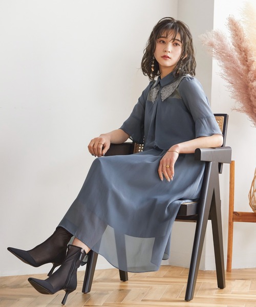 「niana」 半袖ワンピース M ブラック レディースの画像