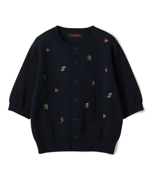 CABaN（キャバン） 7分袖ニットカーディガン FREE ネイビー レディース